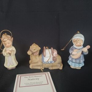 Nativity Ornament Set - Cream, Tan, Blue